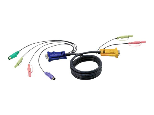 ATEN 2L-5305P KVM Kabel HD15-SVGA PS/2 PS/2 Audio - 5m Vorderansicht
