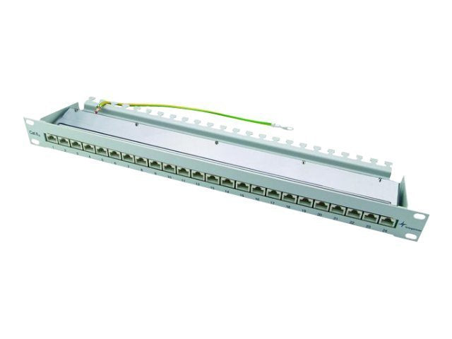 TELEGÄRTNER Patch Panel MPP24 K Cat.6A 24 Port 1HE schwarz geschirmt Vorderansicht