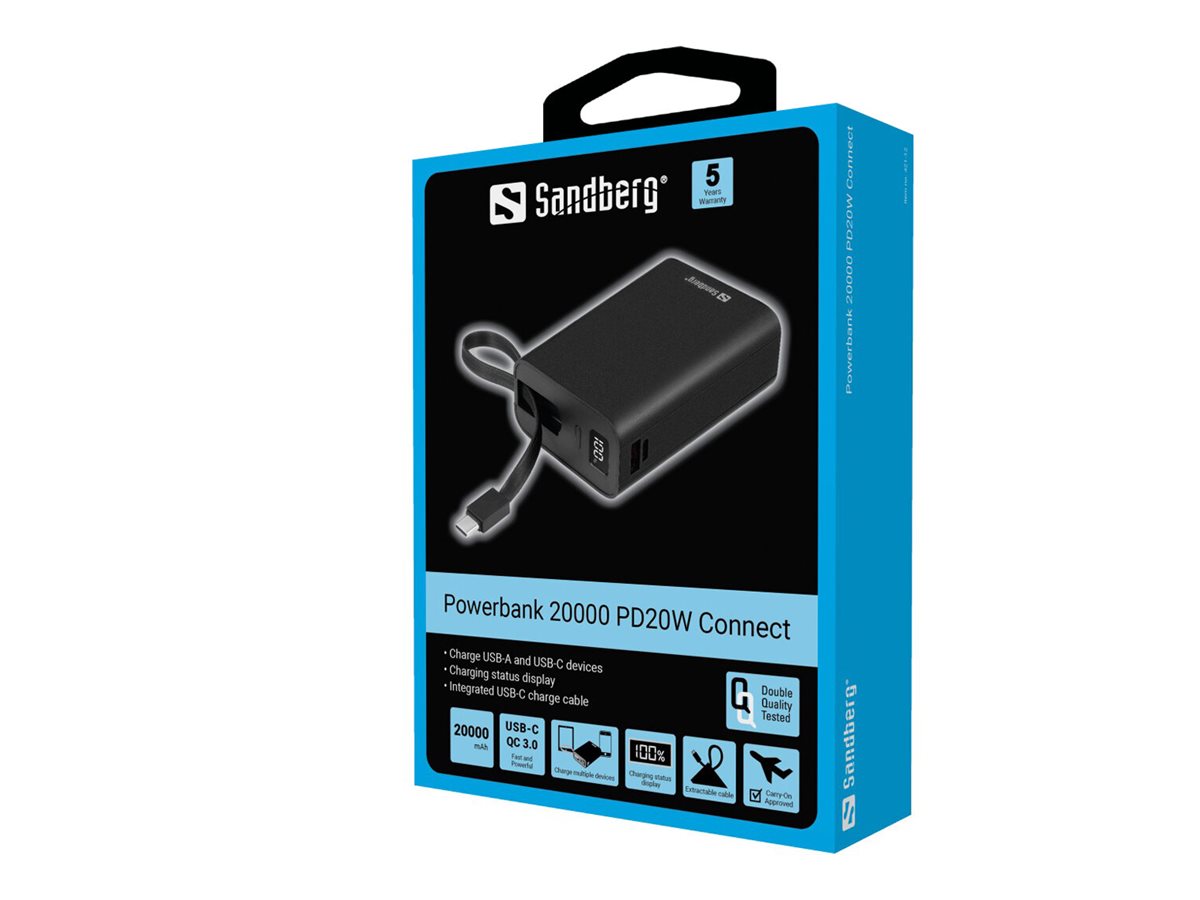 SANDBERG Powerbank 20000 PD20W Connect Verpackung