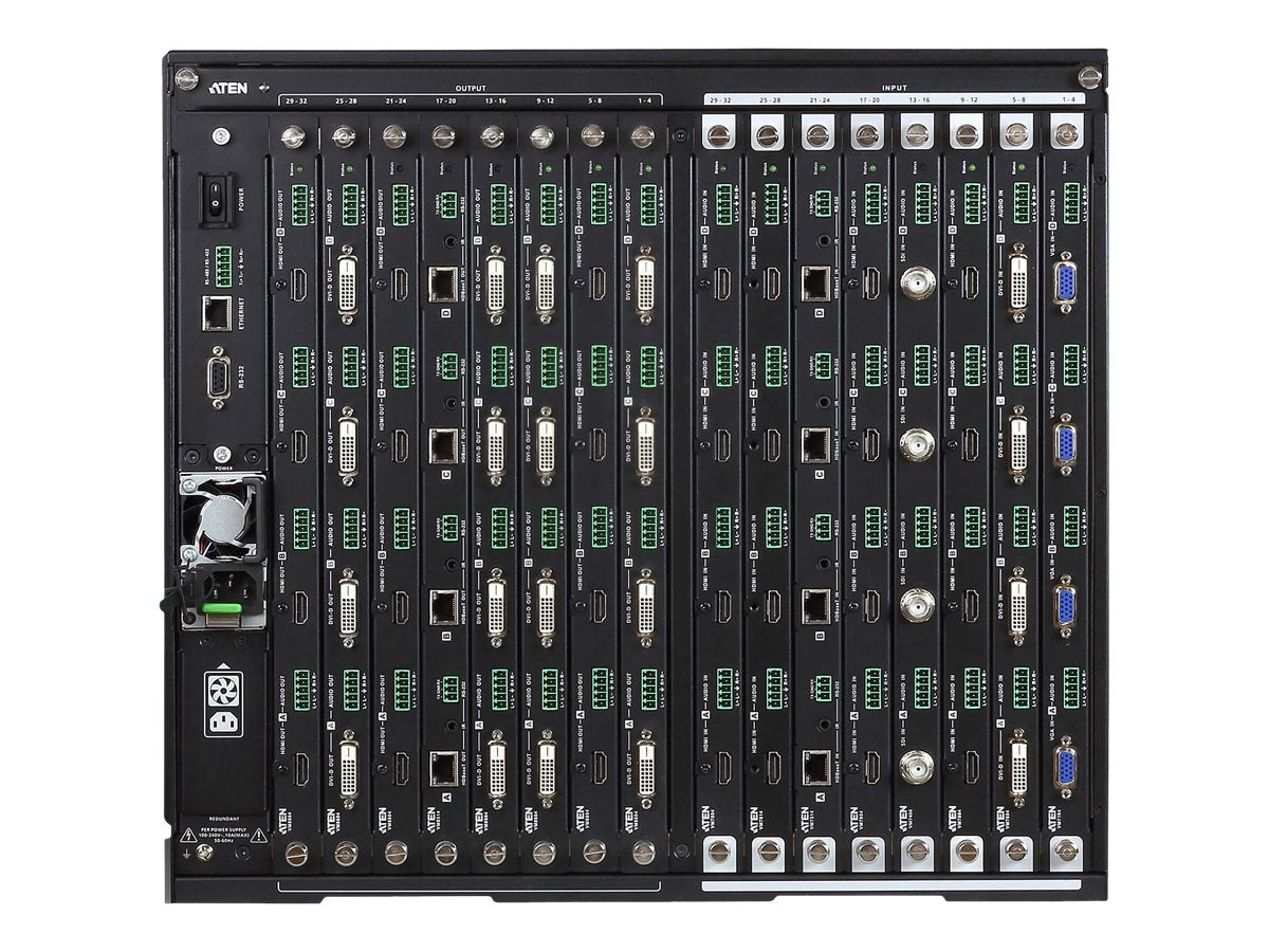 ATEN VM3250 32x32 Digital Modularer Matrix Switch Rückansicht