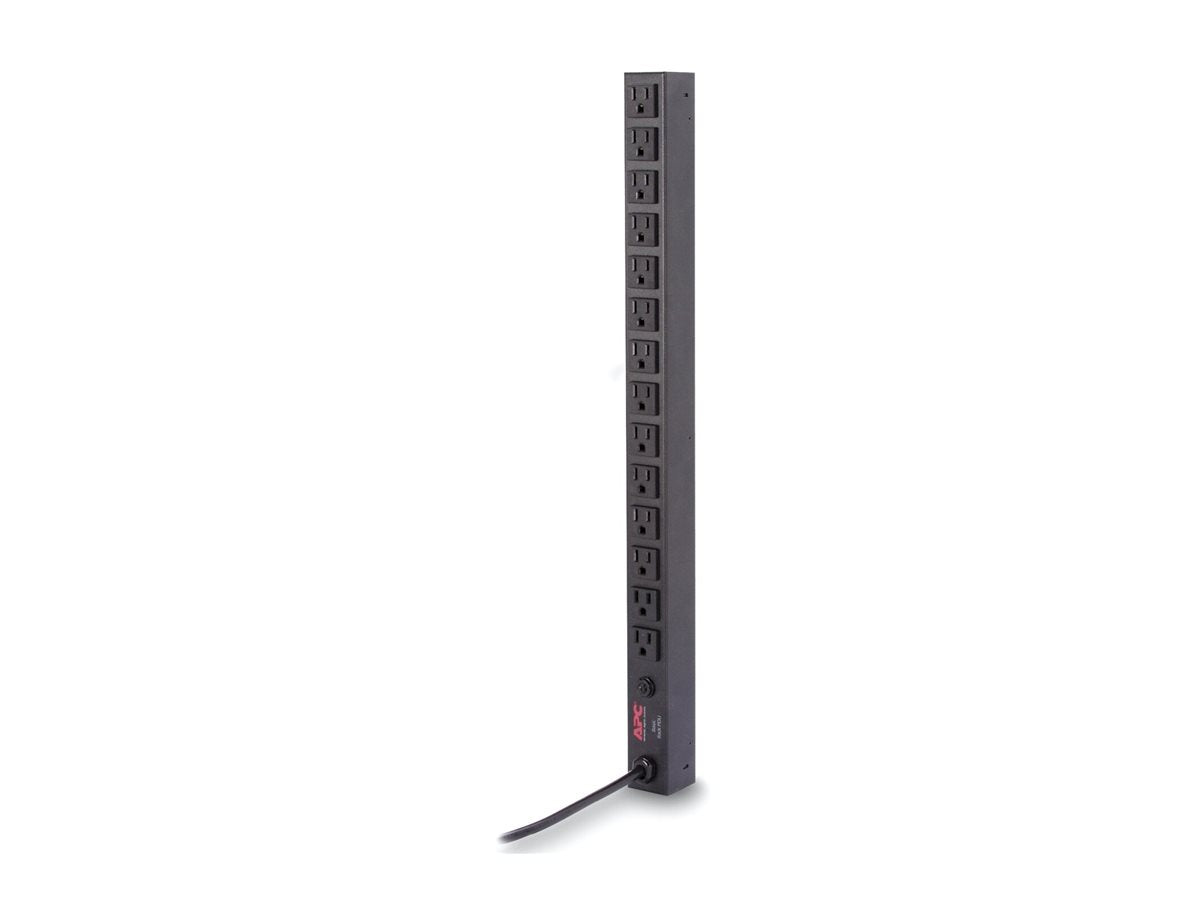 APC Basic Rack-Mount PDU Rack AC 120V input NEMA 5-15 output connectors 14 NEMA 5-15 3