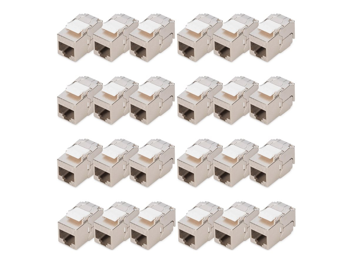 DIGITUS CAT 6A Kompaktgehäuse Keystone-Modul geschirmt werkzeuglose Verbindung 24 Stk.