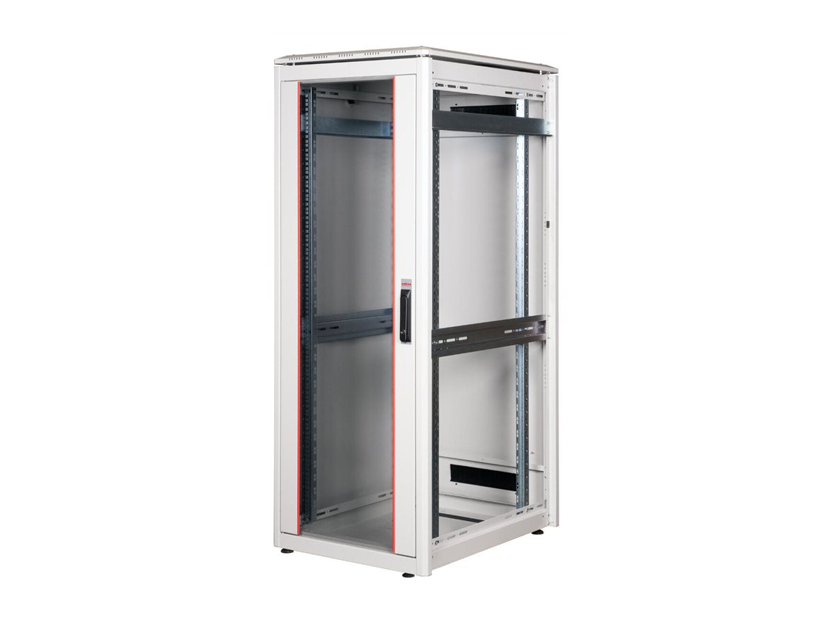 ROLINE Netzwerkschrank Pro 48,26cm 19Zoll 32 HE 600x800 BxT Glastür grau - Detailansicht der Glastür