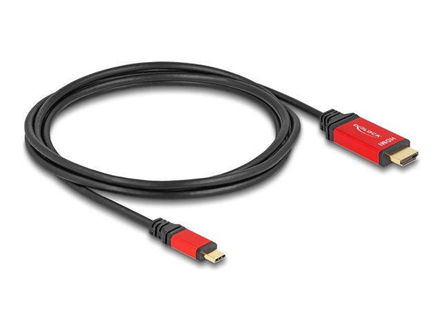 DELOCK USB Type-C zu HDMI Kabel DP Alt Mode 8K 60 Hz mit HDR Funktion 2m rot