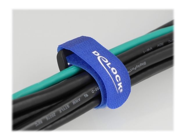 DELOCK Klett-Kabelbinder blau Verpackung