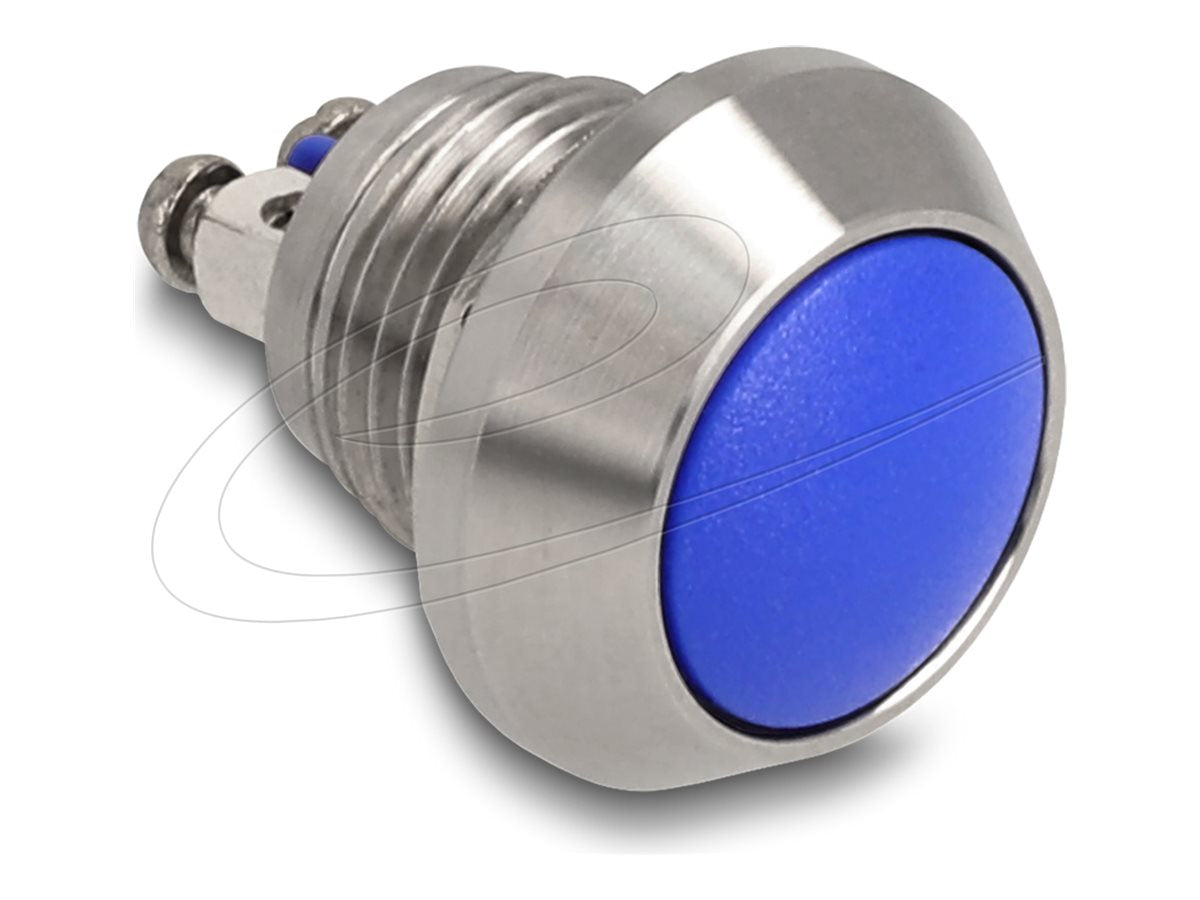 DELOCK Drucktaster zum Einbau 12mm 2 x Schraubklemme - Vorderansicht