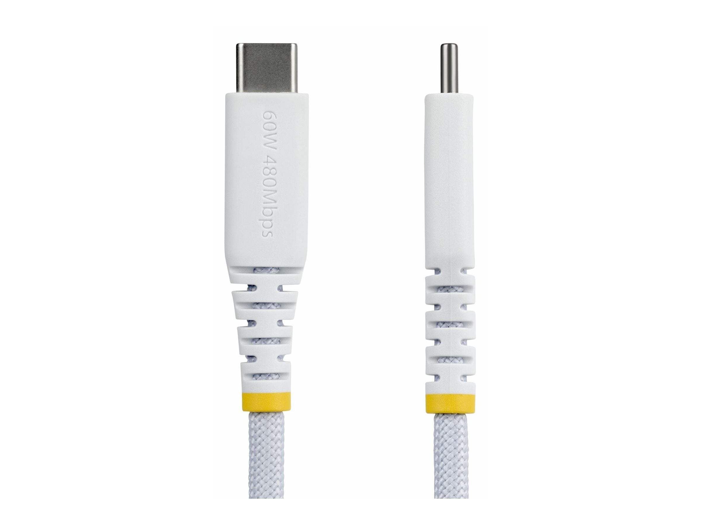 STARTECH.COM 15cm USB-C Ladekabel 60W 3A PD Geflochtenes Nylon-TPE Mantel Robustes USBC Laptop-Handy Ladekabel Weiss