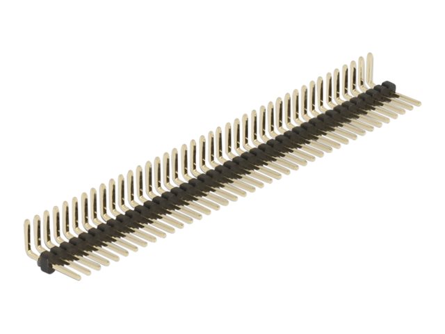DELOCK Stiftleiste 40 Pin Rastermass 1,27mm 1-reihig gewinkelt Vorderansicht