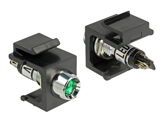 DELOCK Keystone LED grün 6 V schwarz - Vorderansicht
