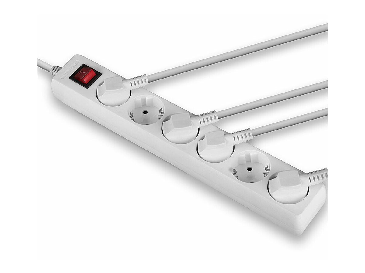 LINDY 6-fach Schuko Steckdosenleiste mit Schalter - Vorderansicht
