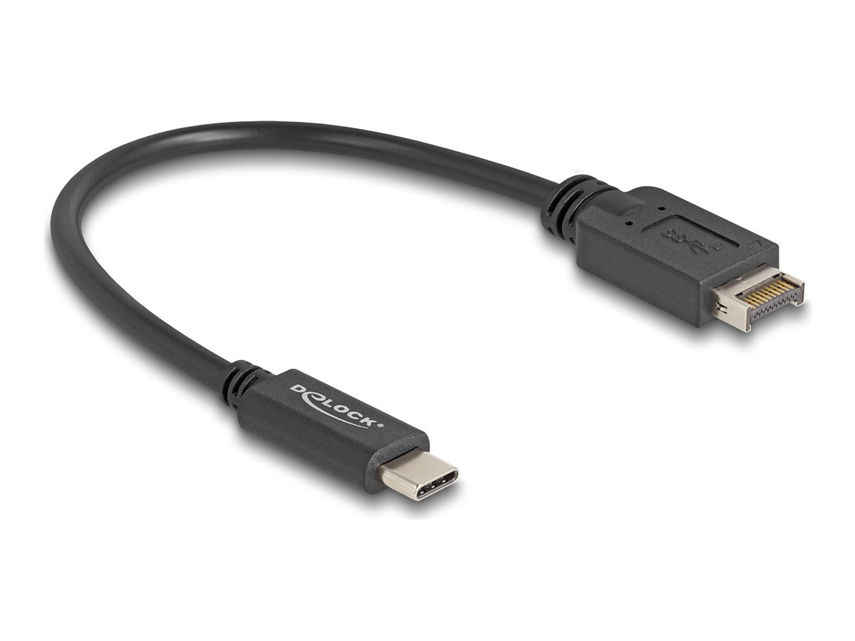DELOCK USB 10 Gbps Kabel USB Typ-E Key A 20 Pin Stecker zu USB Type-C Stecker 25cm - Vorderansicht