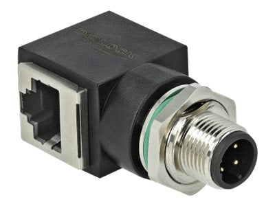 DELOCK Netzwerkadapter M12 4 Pin D-kodiert Stecker zu RJ45 Buchse - Verpackung