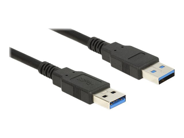 DELOCK Kabel USB 3.0 Typ-A Stecker > USB 3.0 Typ-A Stecker 0,5 m schwarz - Vorderansicht