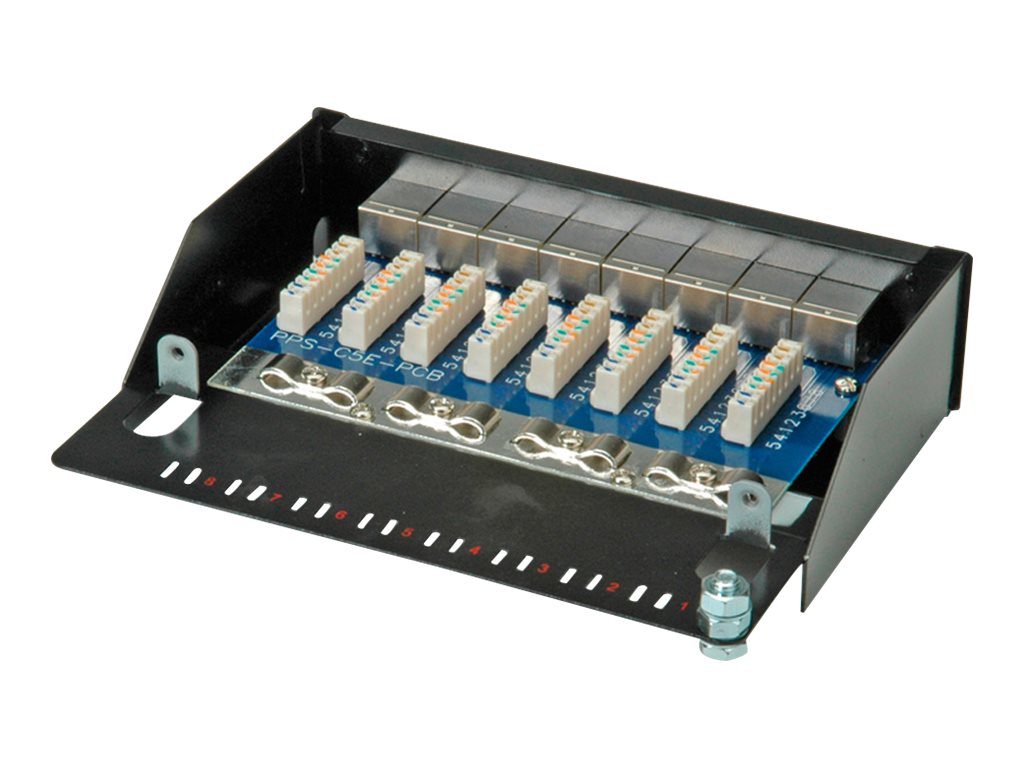 ROLINE Patchpanel 8 Ports Kat.5e Class D geschirmt schwarz - Verpackung