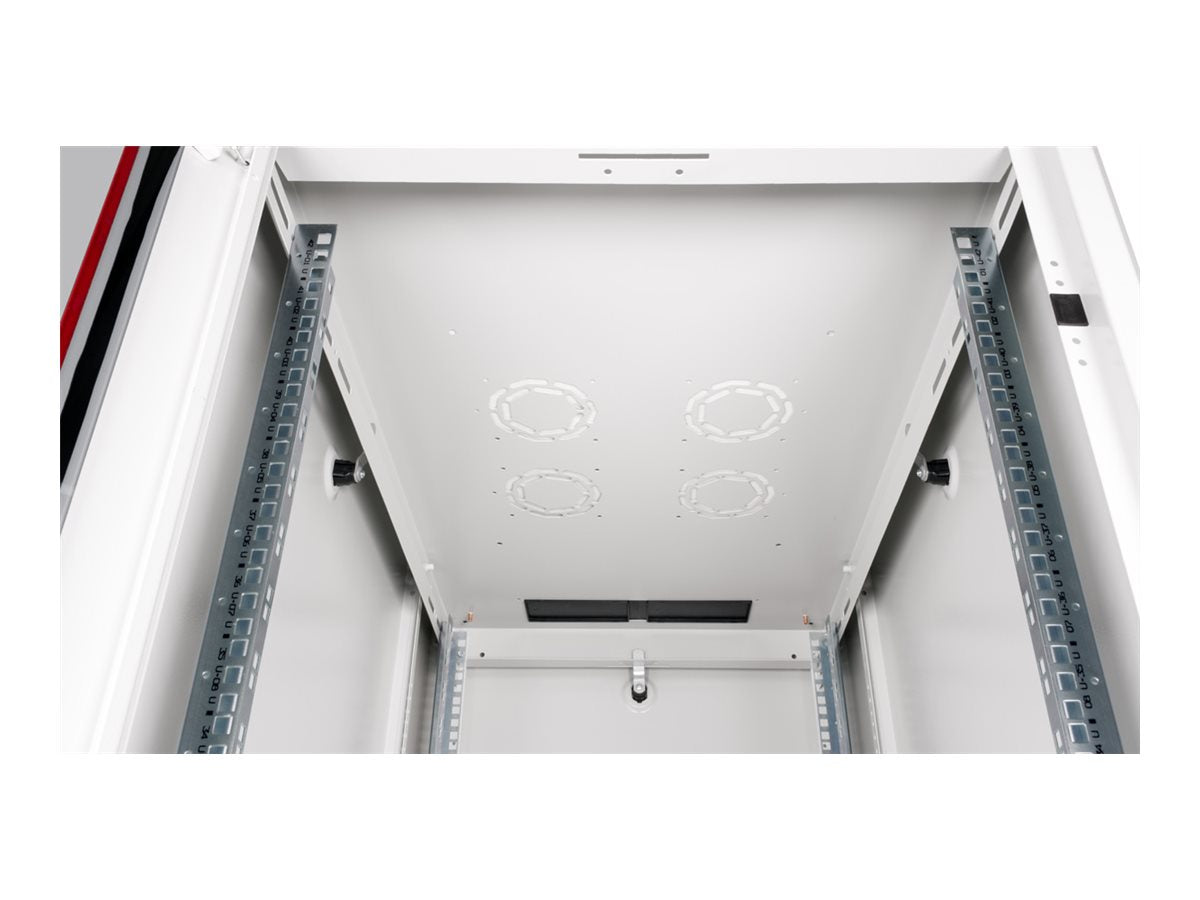 ROLINE Netzwerkschrank Basic 48,26cm 19Zoll 42 HE 600x1000 BxT Glastür grau - Vorderansicht