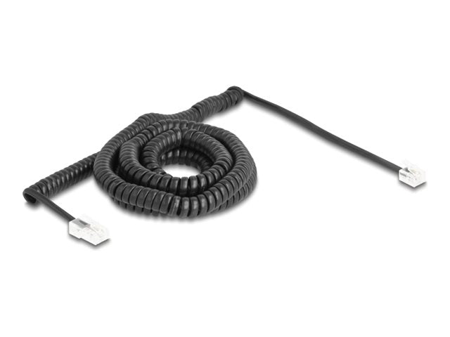 DELOCK Telefonkabel RJ11 Stecker zu RJ45 Stecker schwarz 10m - Vorderansicht