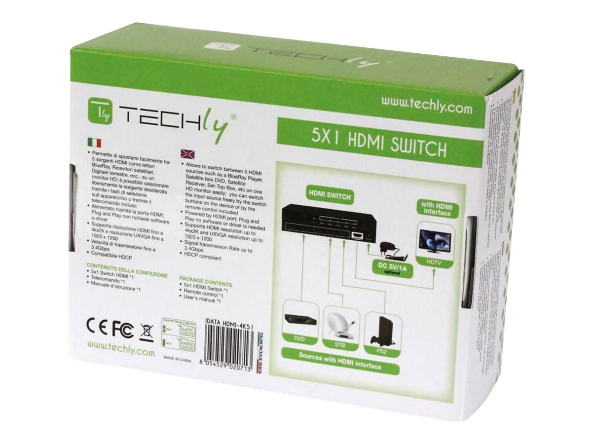 TECHLY HDMI Switch 4K 60Hz 3D 5-Wege Verpackung