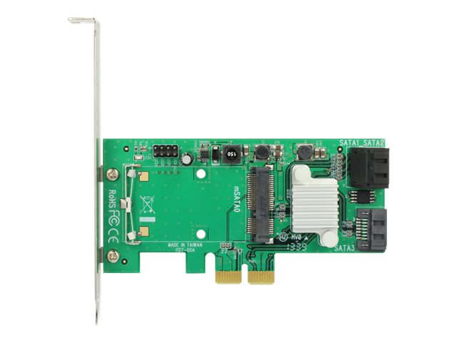 DELOCK PCI Express Karte Hybrid 3 x intern SATA 6 Gb/s + 1 x intern mSATA Vorderansicht