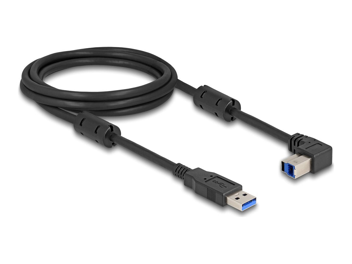 DELOCK USB 5 Gbps Kabel Typ-A Stecker zu Typ-B Stecker 90 oben gewinkelt 2m - Vorderansicht