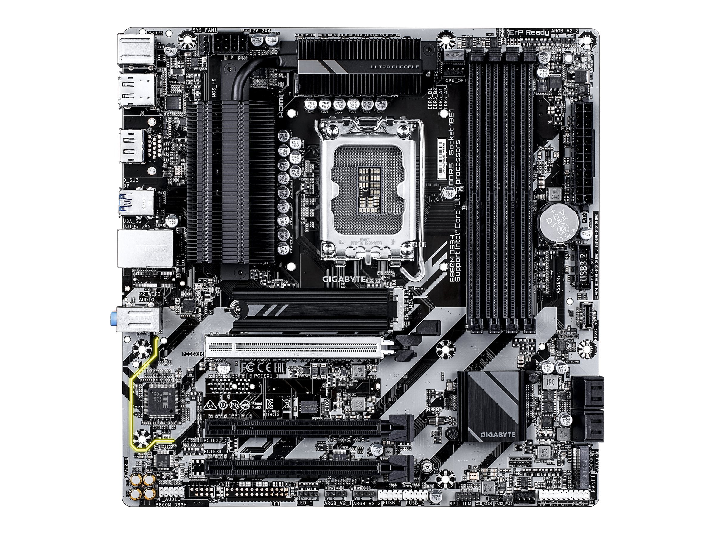 GIGABYTE B860M DS3H Motherboard Vorderansicht