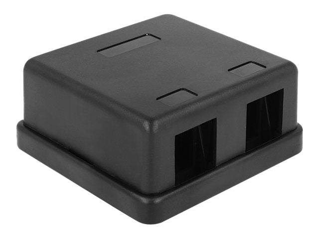 DELOCK Keystone Leergehäuse 2 Port schwarz Vorderansicht
