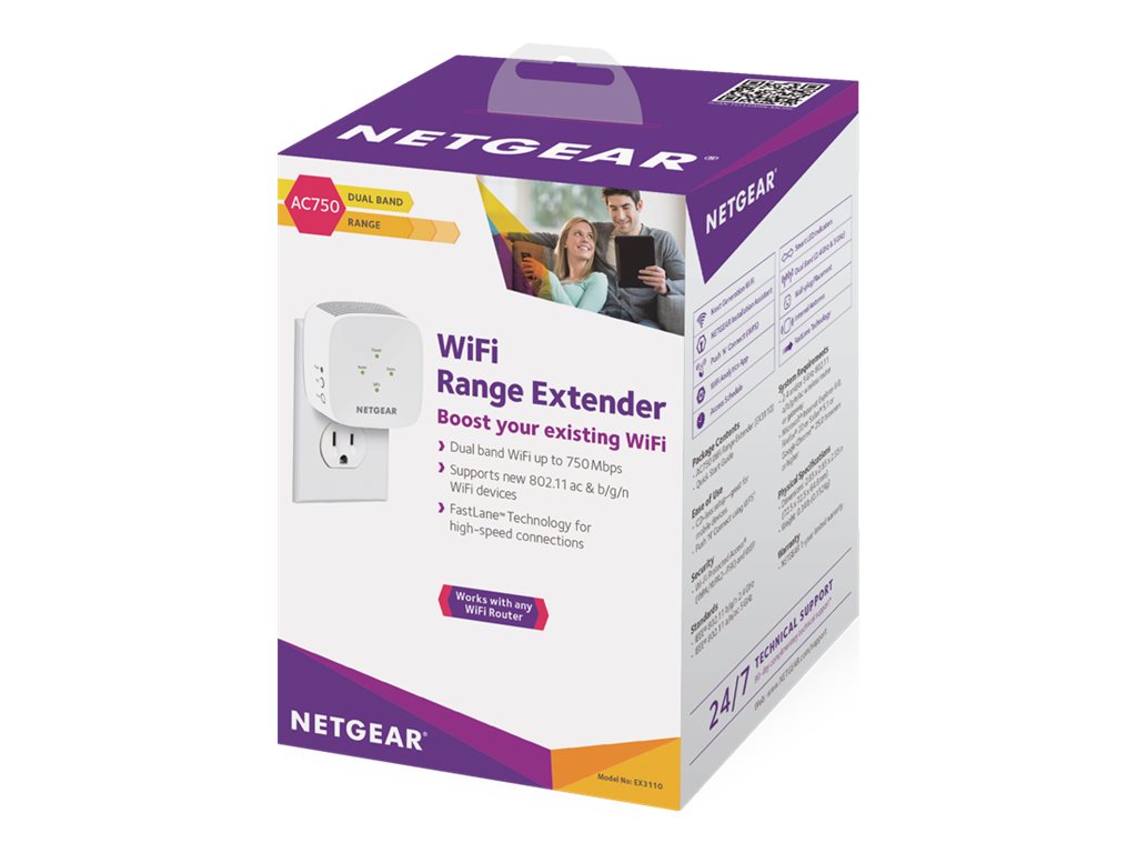 NETGEAR WiFi AC750 WallPlug Range Extender EX3110 Verpackung