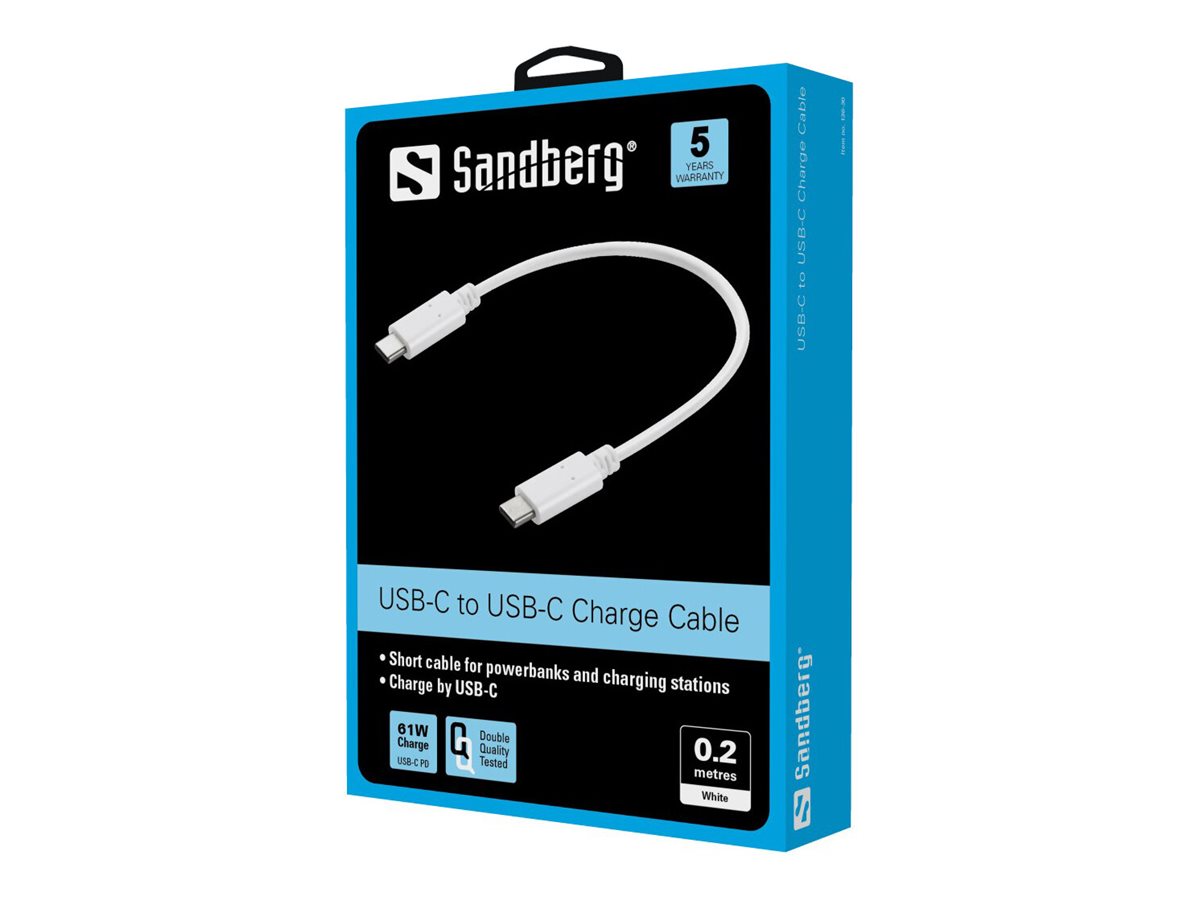 SANDBERG USB-C Charge Cable 0.2m - Detailansicht