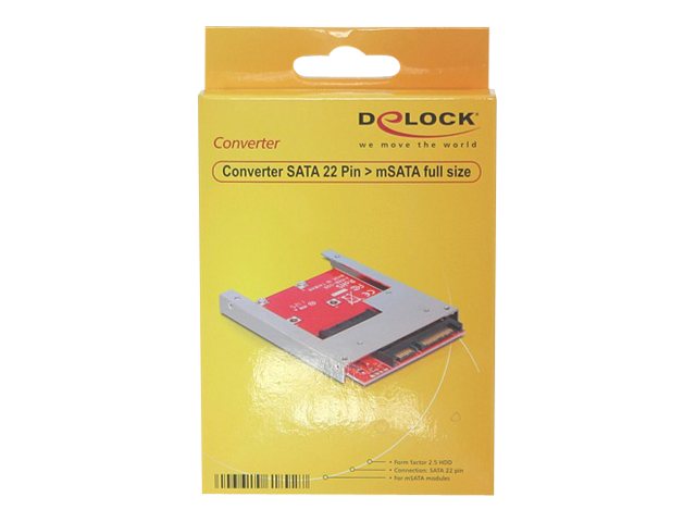 DELOCK Converter SATA 22pin > mSATA 6,35cm 2,5Zoll Platine - Verpackung