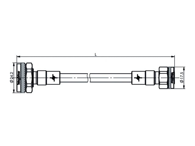 PUC TELEGÄRTNER 4.3-10 - 2.2-5 Jumper-Kabel 1/4z Flex. IP67 L 5.0m. mS-mS. G20 1/4z Flex. JMPR/507EL 4.3-10 auf 2.2-5 Screw Type Jum