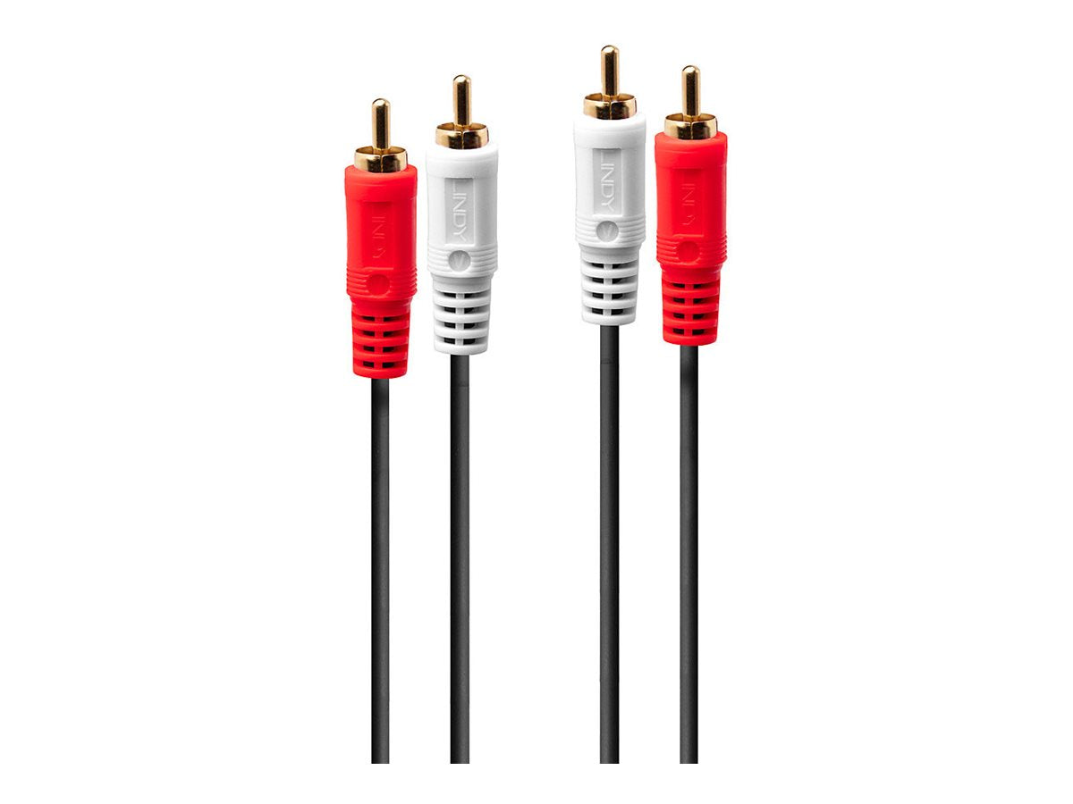 LINDY Audiokabel Stereo 2x RCA Male an 2x RCA male 1m vergoldet - Verpackung