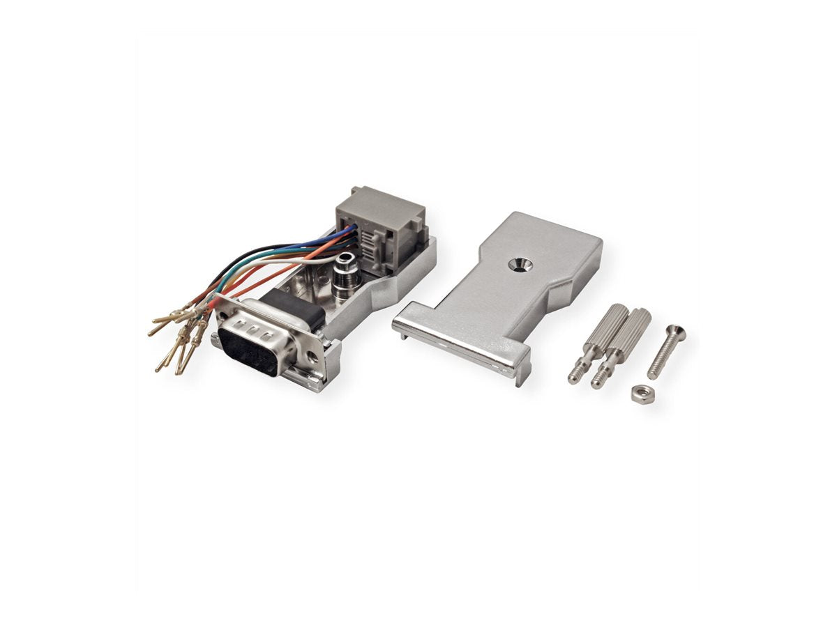 ROLINE DB9 Stecker-RJ45 Buchse 8P/8C 8Ltg. silberfarben - Verpackung