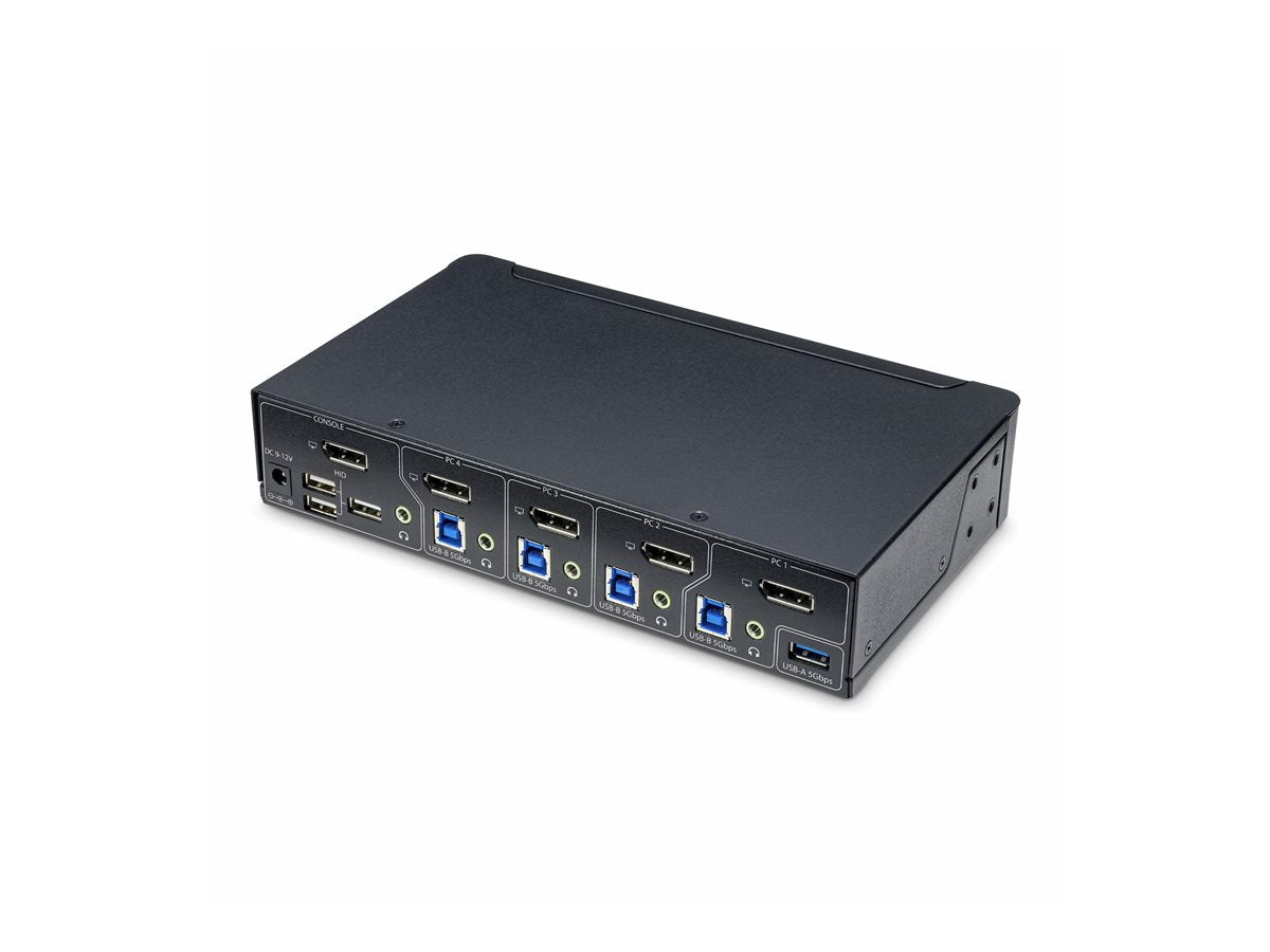STARTECH.COM 4-Port DisplayPort KVM Switch 1x 4K 60Hz Monitor 6x USB-Ports Hotkey-Umschaltung KVM Umschalter TAA-konform