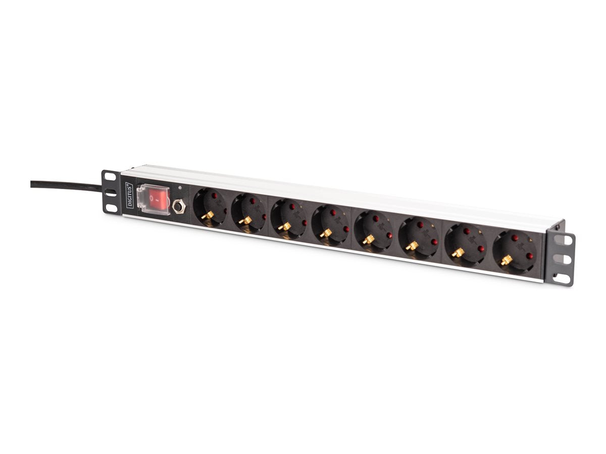 DIGITUS 1U Alu PDU Rackmount Vorderansicht