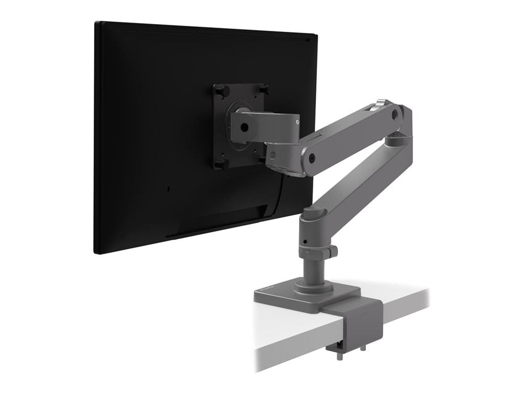 Vorderansicht der ERGOTRON LX Pro Arm C-Klemme kurze Stange Einzelhalterung grau