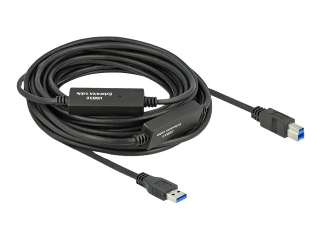 DELOCK Aktives USB 3.2 Gen 1 Kabel USB Typ-A zu USB Typ-B 10m - Vorderansicht