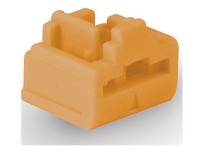 LINDY RJ45 Port Schlösse Orange Detailansicht