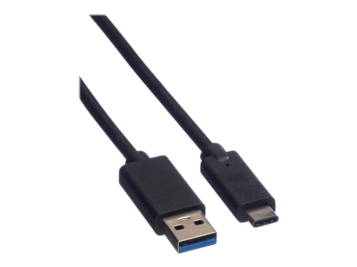 ROLINE USB 3.2 Gen 1 Kabel A-C ST/ST schwarz 0,5m - Vorderansicht