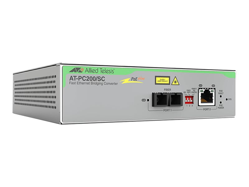 ALLIED TAA Federal 10/100TX to 100FX/SC POE+ Media & Rate Converter - Vorderansicht
