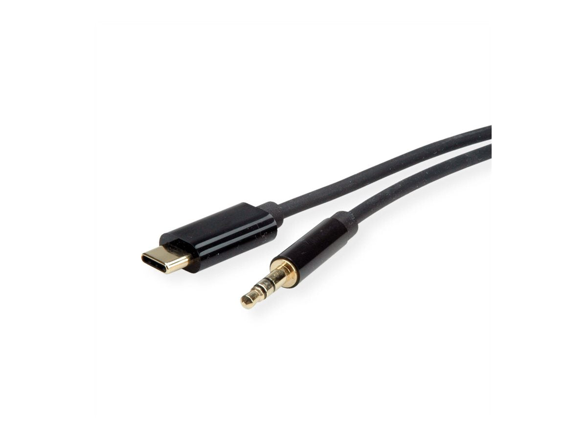 ROLINE Adapter Kabel USB Typ C - 3,5mm Audio ST/ST schwarz 3m - Vorderansicht