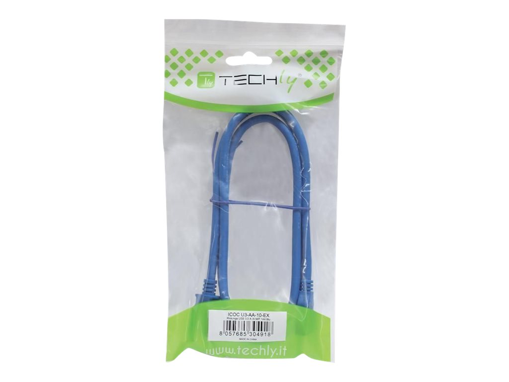 TECHLY USB3.0 Verlängerungskabel blau 1m Vorderansicht