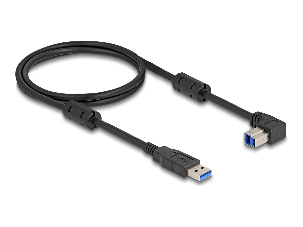 DELOCK USB 5 Gbps Kabel Typ-A Stecker zu Typ-B Stecker 90 unten gewinkelt 1m - Vorderansicht
