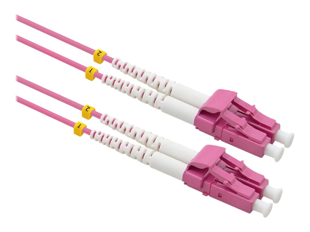 VALUE LWL-Kabel 50/125um OM4 LC/LC Low-Loss-Stecker violett 5m - Vorderansicht