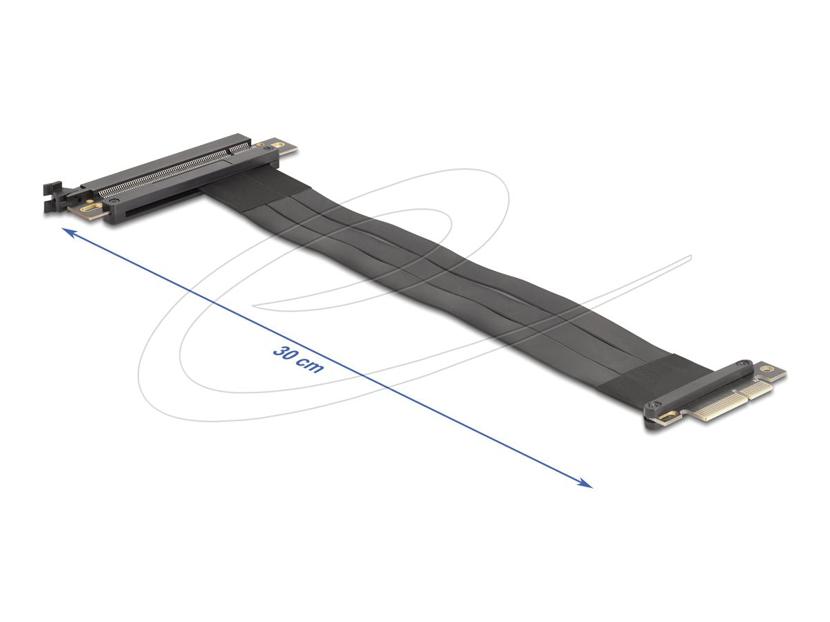 DELOCK Riser Karte PCI Express 3.0 x4 Stecker zu x16 Slot mit Kabel 30cm - Vorderansicht