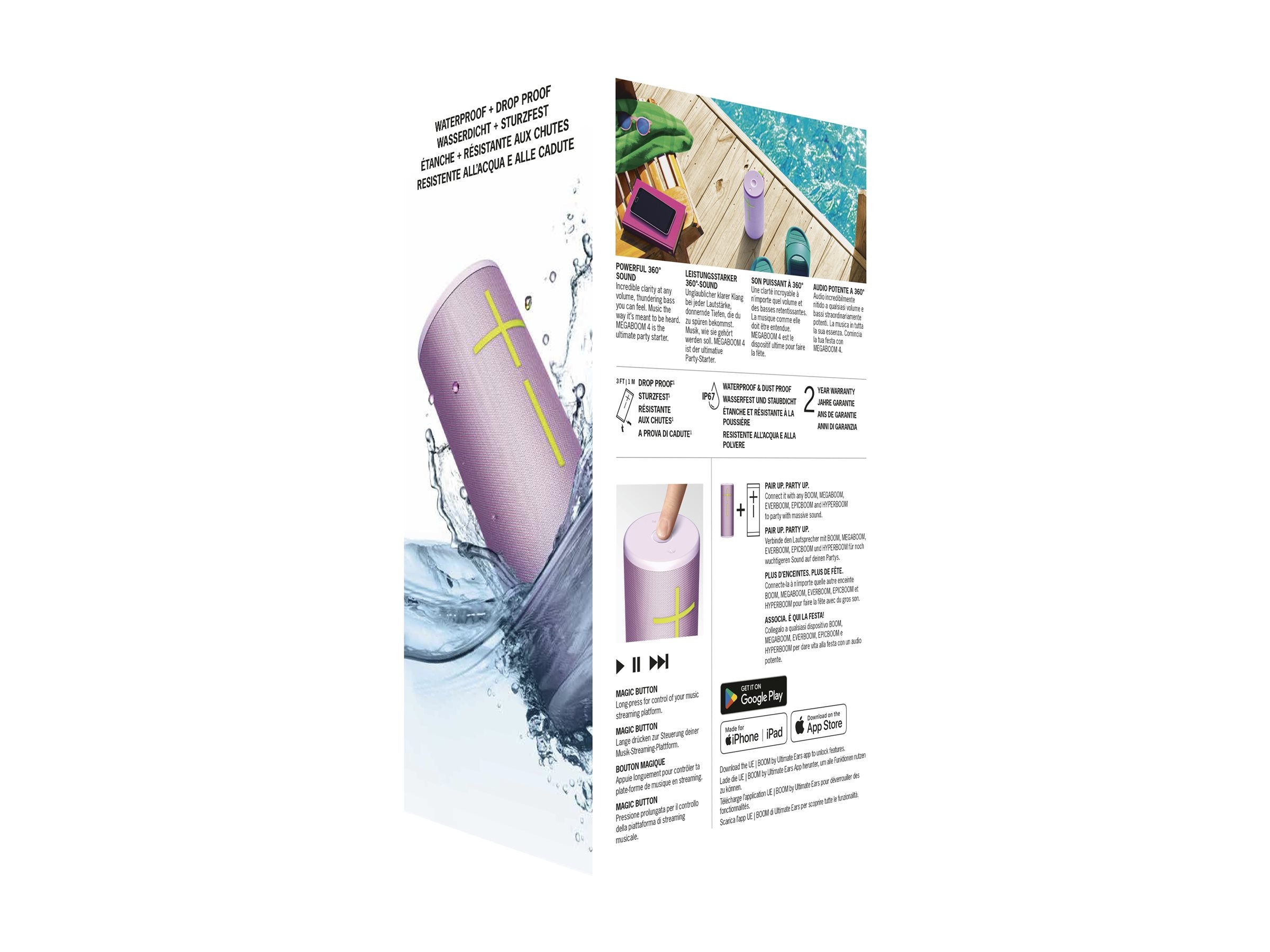 LOGITECH Ultimate Ears MEGABOOM 4 Lilac Verpackung