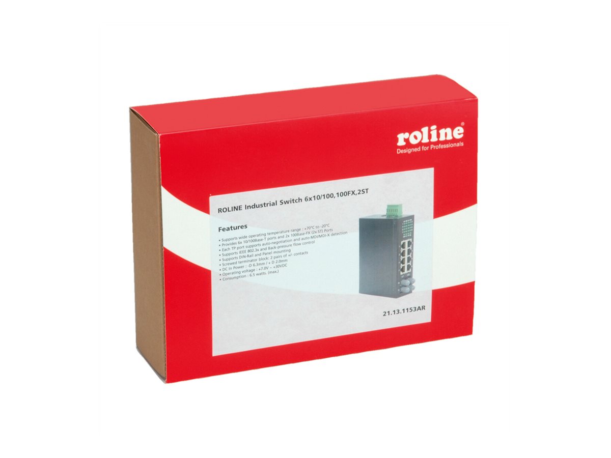 ROLINE Industrie Switch 6x RJ-45 2x ST unmanaged - Verpackung