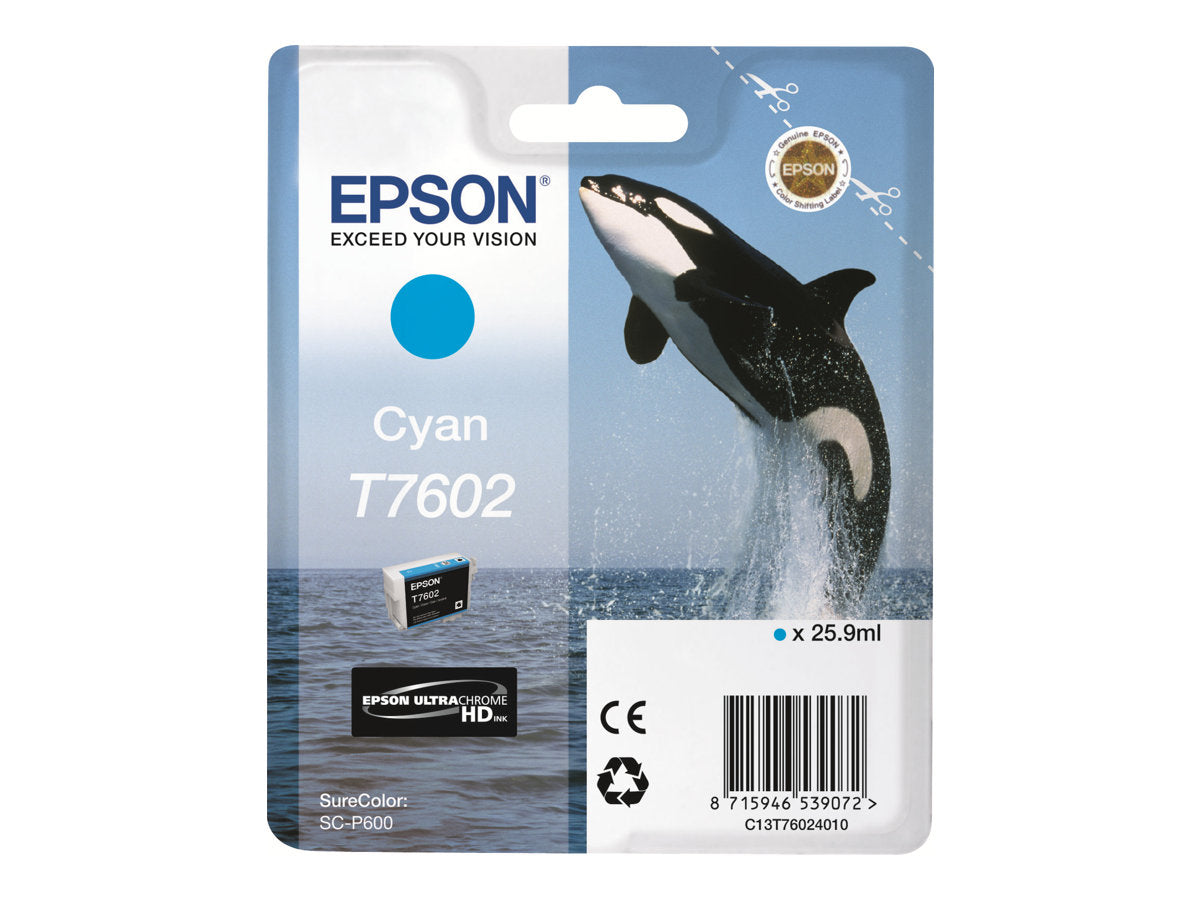 EPSON T7602 Tinte cyan hohe Kapazität Detailansicht