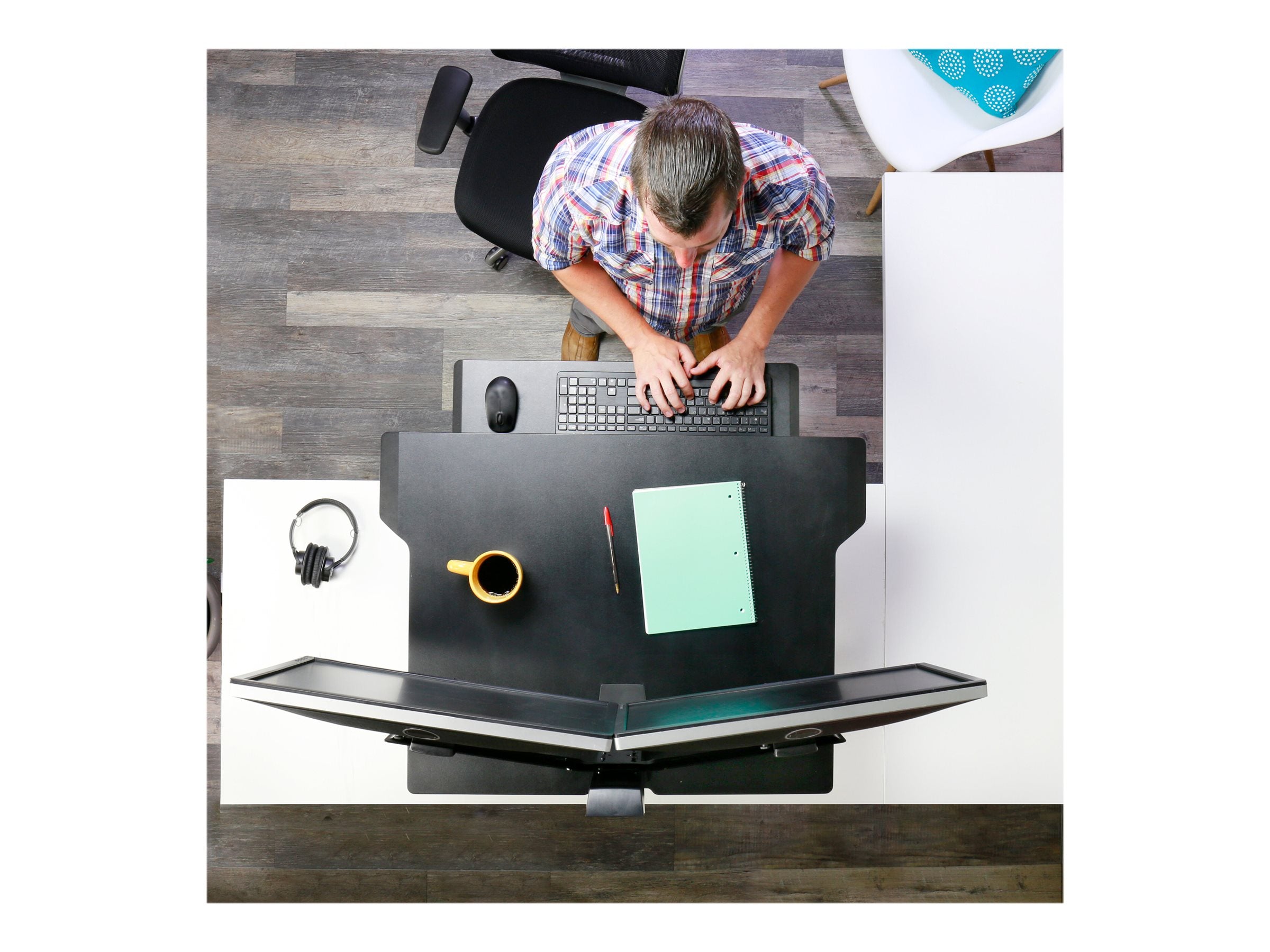 Seitenansicht des ERGOTRON WORKFIT-TX Sit-Stand Desk Workstation