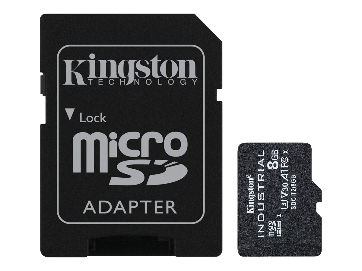 KINGSTON 8GB microSDHC Industrial C10 A1 pSLC Card Vorderansicht