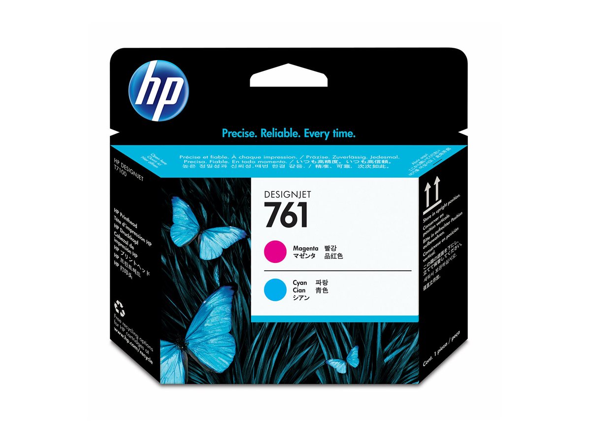 HP 761 Original Druckkopf magenta und cyan im Einsatz