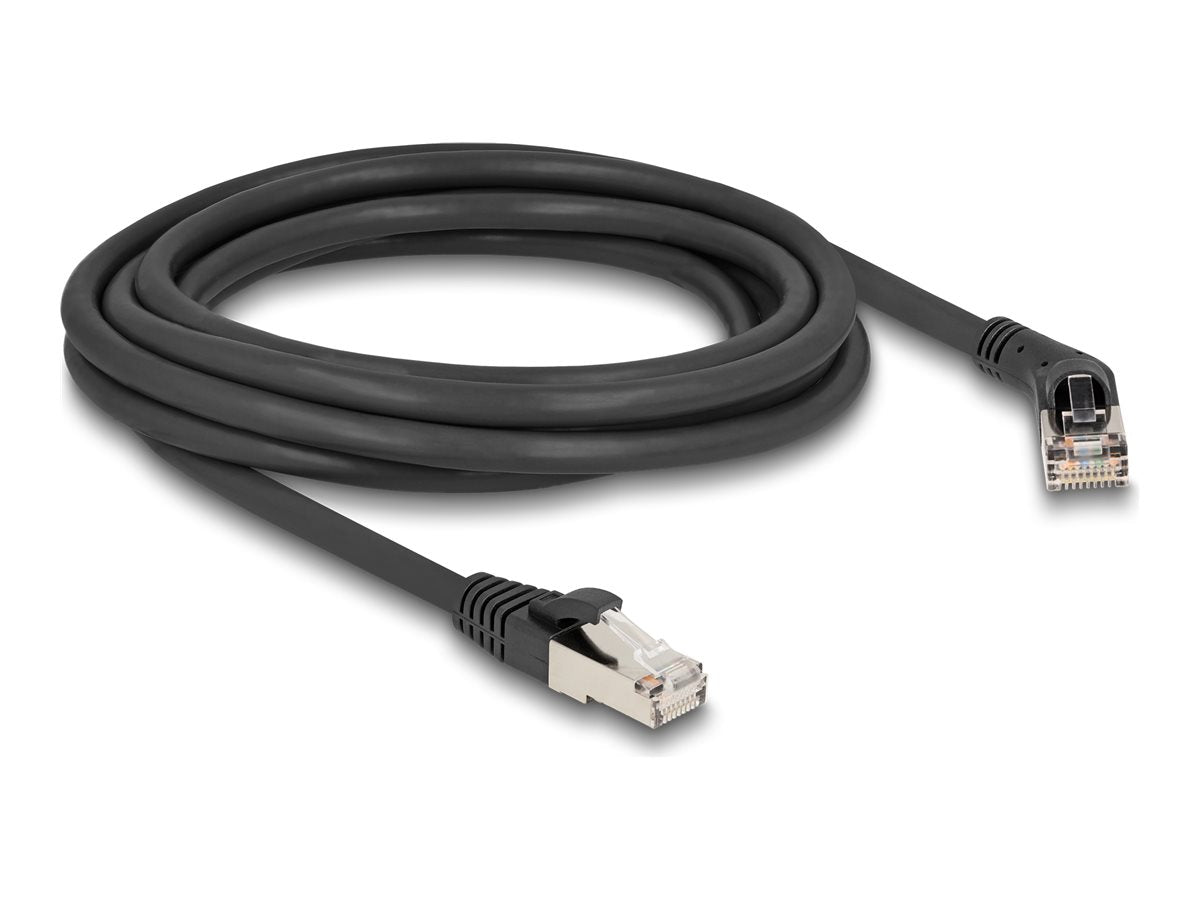 DELOCK RJ45 Netzwerkkabel Cat.6A S/FTP 3m schwarz - Vorderansicht